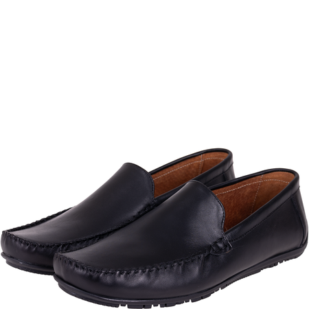 Mokasyny męskie Syrena SI 398-459-2 czarne skórzane