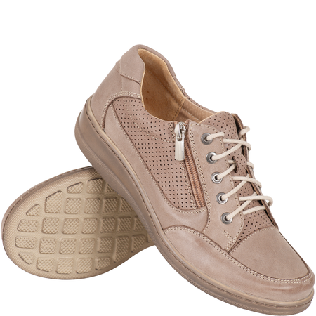 Komfortowe półbuty damskie skórzane Syrena SH 357 beż-2