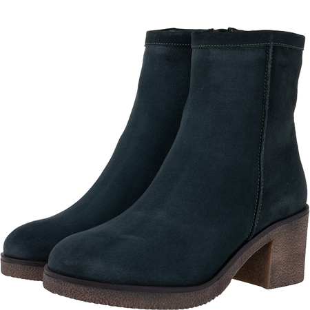 Syrena STA 4130 zielone - welurowe botki damskie na obcasie