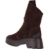 Skórzane trzewiki damskie  SLA 976/224 czekolada welur