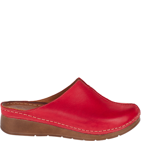 Klapki damskie skóra naturalna Syrena SST 922 czerwone