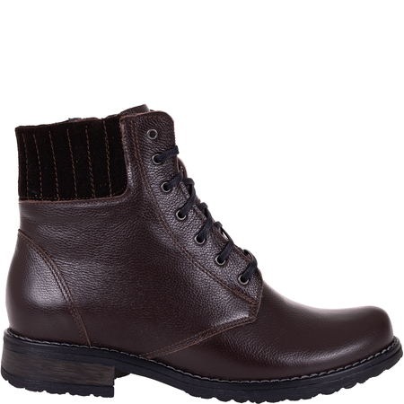 Trzewiki damskie Syrena K-240 brązowe skórzane ocieplane