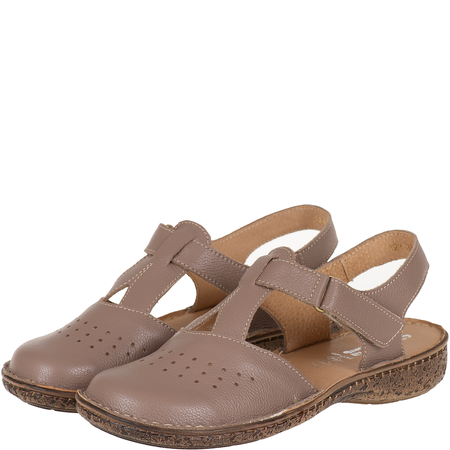 Sandały skórzane Syrena SH 128 khaki | Wygoda i styl