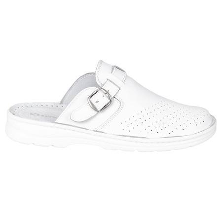 Komfortowe klapki męskie skórzane Syrena SH 011 białe