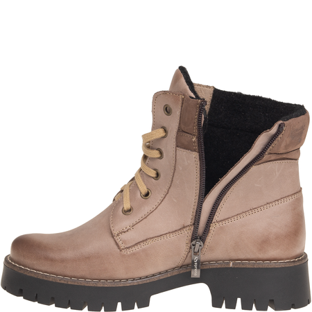 Botki damskie Syrena SST 4103 cappuccino - skóra naturalna