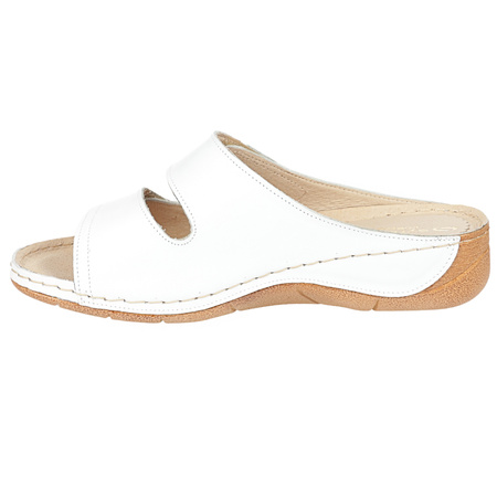 Klapki damskie eleganckie skórzane Syrena SWB 538 białe