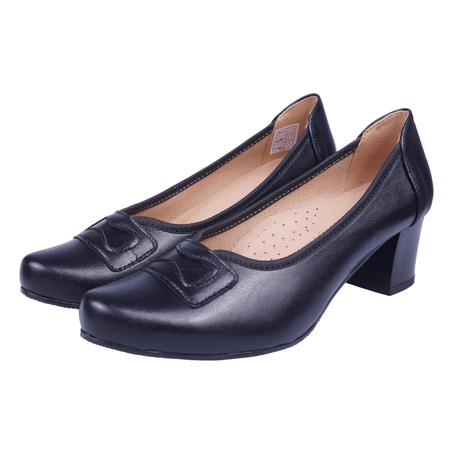 Czółenka damskie skórzane marki Syrena SE 227130 czarne