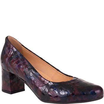 Czółenka skórzane Syrena SPU 1162V krokodyl, obcas 6 cm