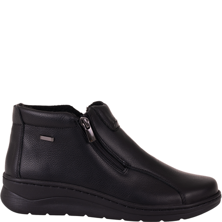 Botki damskie Syrena SH 786 czarne skórzane wygodne tęgość H+