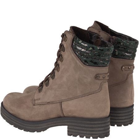 Botki damskie Syrena SST 4064 oliwka - skóra naturalna