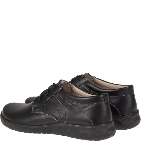 Czarne półbuty skórzane Syrena SR 819 - elegancja i wygoda