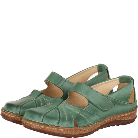 Przewiewne półbuty na rzepy Syrena SST 1705/A zielone