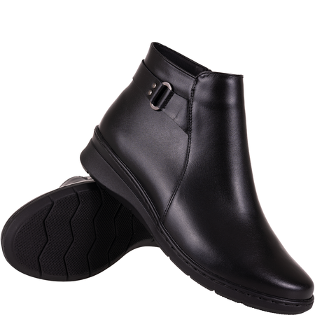 Wygodne botki damskie skórzane Syrena SGO 2104 czarne