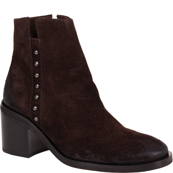 Botki damskie Syrena 1136/224 – skóra welurowa, obcas 6 cm