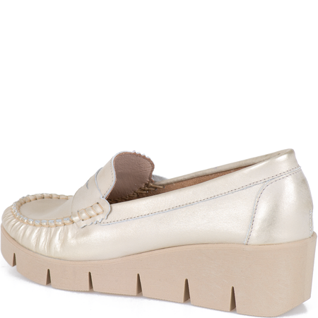 Skórzane mokasyny damskie Syrena SLA 989 złoto przecierane