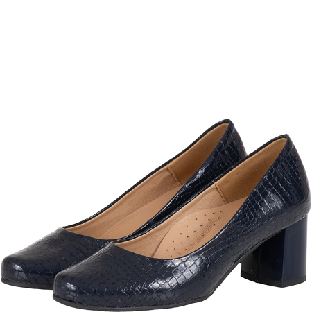 Czółenka damskie skórzane Syrena SE 7115E granatowe