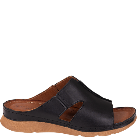 Klapki damskie Syrena SST 925 czarne - skóra naturalna