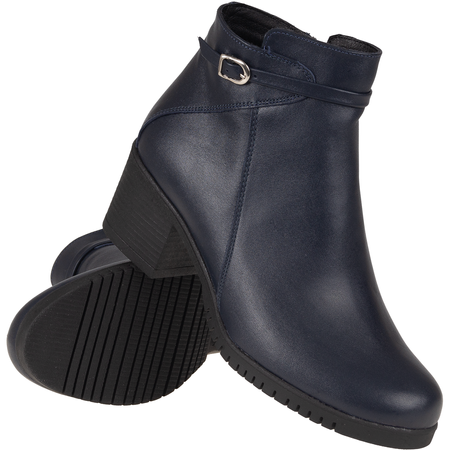 Granatowe botki damskie na obcasie marki Syrena SE 0046