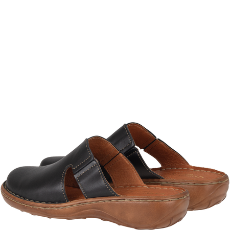 Klapki damskie skórzane Syrena SST 664 czarno-rude