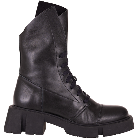 Trzewiki damskie Syrena SLA 976/A/1 skóra naturalna czarne lico