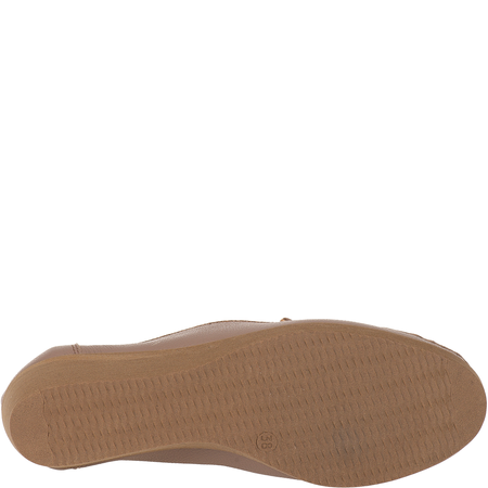 Syrena SH 4020 khaki, mokasyny damskie skórzane na koturnie