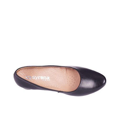 Czółenka damskie na obcasie skóra naturalna Syrena SE 7115 czarne