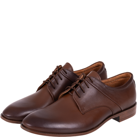 Brązowe półbuty męskie Syrena SI 400-841 skórzane