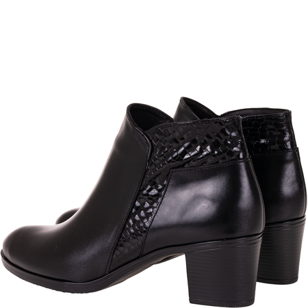 Komfortowe botki damskie Syrena SE 0403 - czarne, skóra