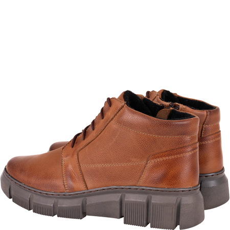 Wygodne botki damskie Syrena SST 4093 rude - skóra naturalna