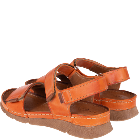 Sandały skórzane damskie marki Syrena SST 990 pomarańczowe