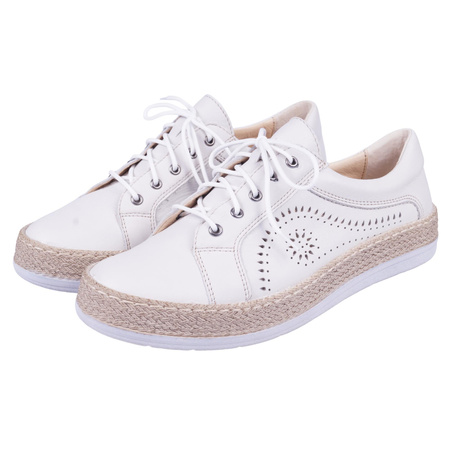 Modne półbuty damskie w kolorze białym SYRENA SW 220643 biały