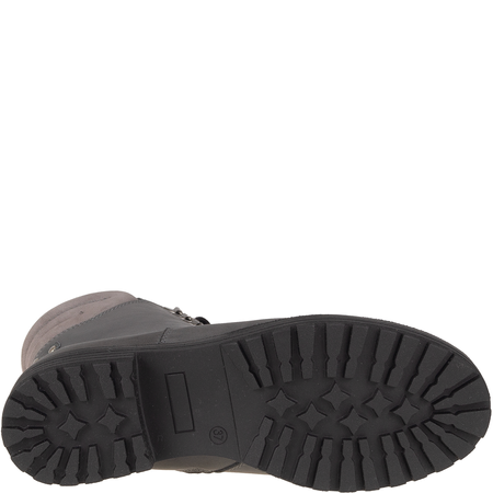 Botki damskie Syrena SST 4064 grafit - skóra naturalna