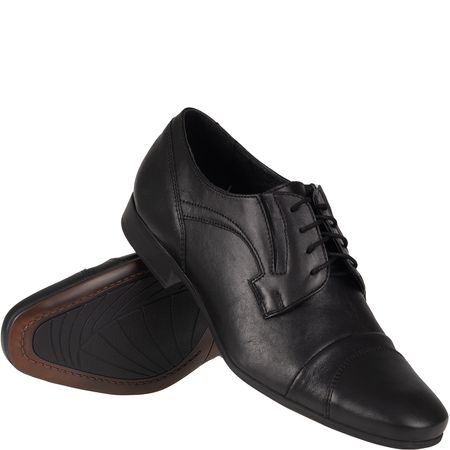 Półbuty męskie wizytowe skórzane Syrena SST 151 czarne