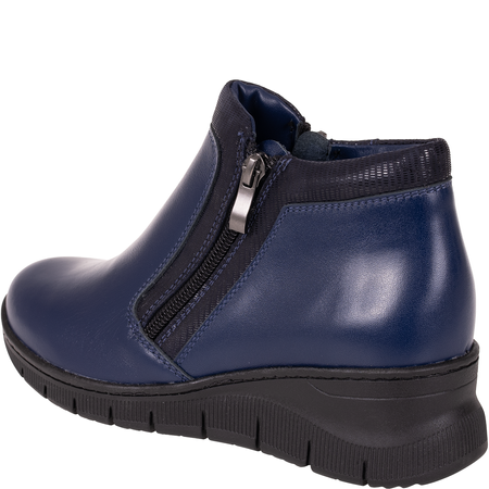 Granatowe botki Syrena SWB K-276 ze skóry naturalnej