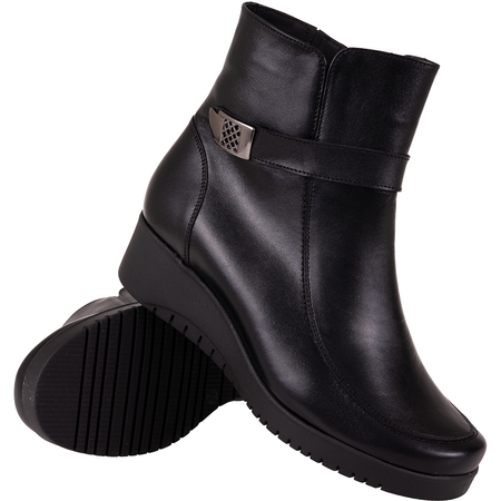 Wygodne botki damskie skórzane Syrena SGO 1249 czarne