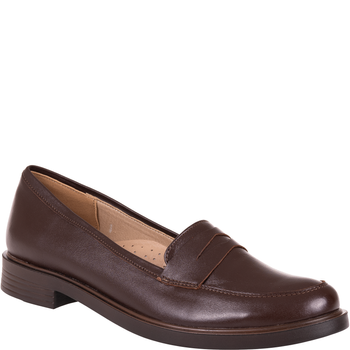 Półbuty damskie mokasyny skórzane Syrena SE 0052P brązowe