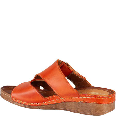 Klapki damskie skórzane Syrena SST 908/K pomarańczowe