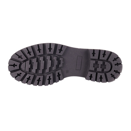 Zamszowe półbuty damskie na grubej podeszwie- skóra ekologiczna Excel 117/067 czarne