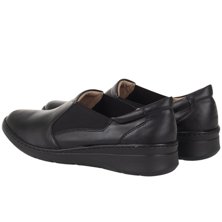 Komfortowe czarne półbuty damskie skórzane Syrena SE 0567