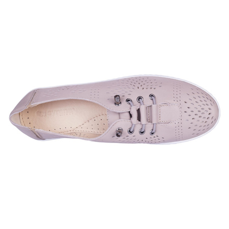 Półbuty damskie ażurowe marki Syrena SW 220626 szare