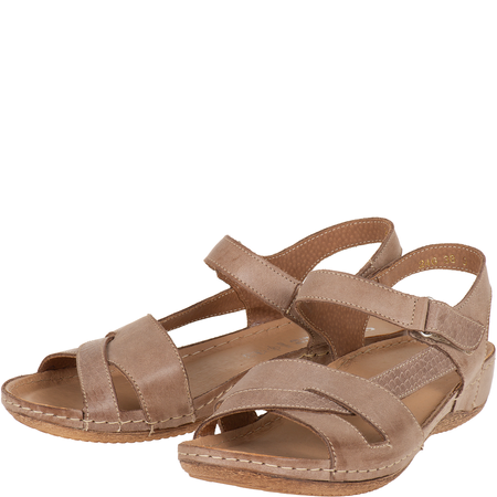 Skórzane sandały damskie marki Syrena SH 246 beżowe