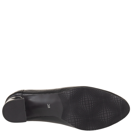 Czółenka na słupku Syrena SE 7145 czarne - skóra naturalna