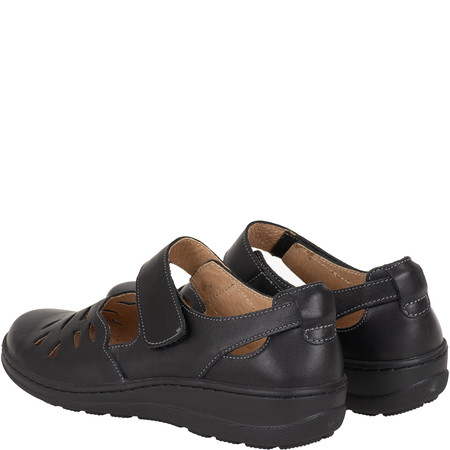 Syrena SH 4043 czarne - półbuty skórzane damskie na wiosnę