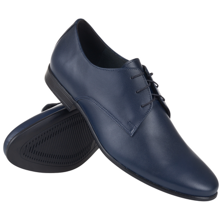 Syrena Półbuty męskie XXL - WZ-03 granatowe skórzane