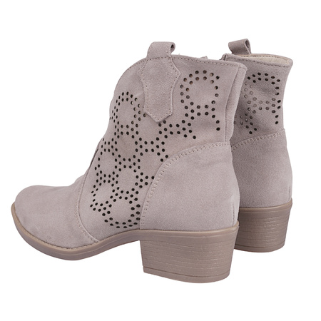 Botki kowbojki zamszowe skóra naturalna Syrena SOP 612 cappucinno