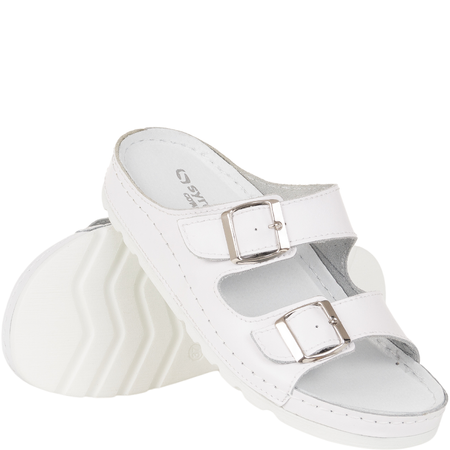 Klapki Syrena SH 288 białe - komfortowe obuwie sanitarne