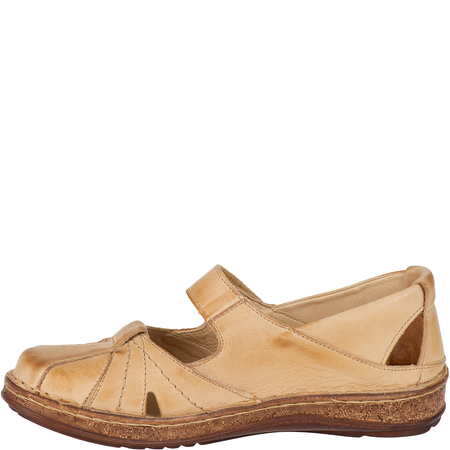 Przewiewne półbuty na rzepy Syrena SST 1705/A beżowe