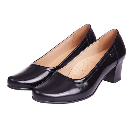 Czółenka damskie skórzane Syrena SE P-239 czarny lakier