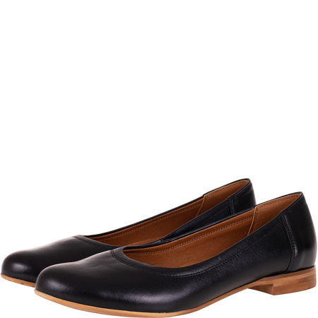 Skórzane baleriny damskie marki Syrena SGO 1660 czarne