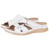 Klapki damskie Syrena SOT 423 - skóra naturalna w kolorze białym.